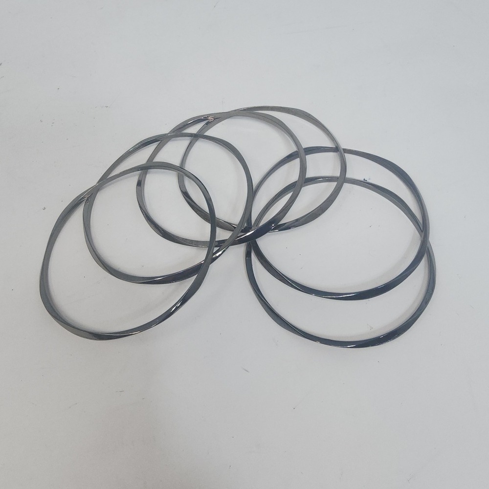 Unbranded Bangle Bracelets Women OS Gunmetal Twisted Metal Stackable Set of 6